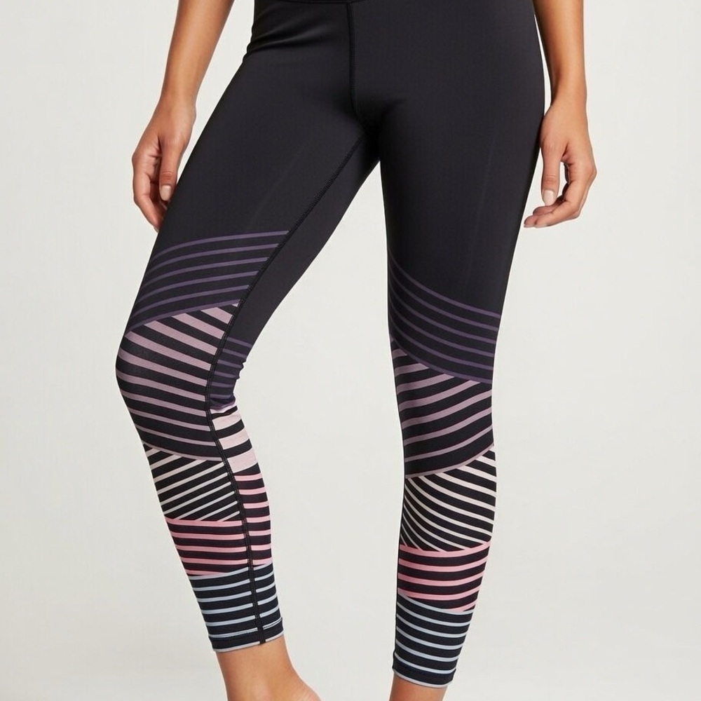 Calvin Klein Performance Women’s athletic leggings Black and Pink Stripe sizeXs